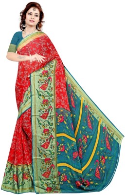 nirmal creation Printed Bollywood Chiffon Saree(Multicolor)