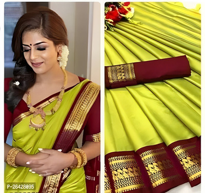 Shruti Bandhani Woven Kanjivaram Cotton Silk Saree(Multicolor)