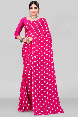 Divastri Printed, Self Design Daily Wear Georgette Saree(Pink, White)