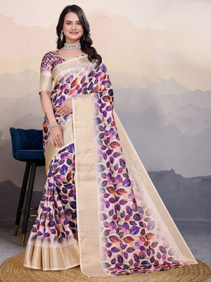 Divastri Woven Mekhela Chador Silk Blend Saree(Beige)