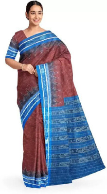 cottonsilk and khanduapata Self Design Sambalpuri Pure Cotton Saree(Maroon)