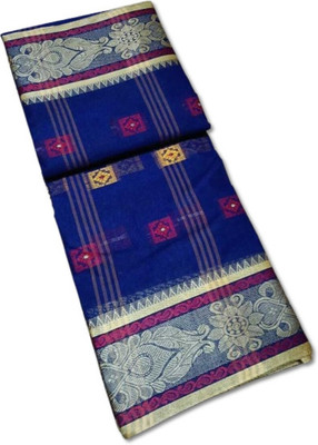 Aishani tant saree ghar Self Design Tant Pure Cotton Saree(Blue)