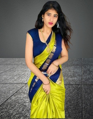 Mortal Textile Printed Assam Silk Cotton Silk Saree(Beige)
