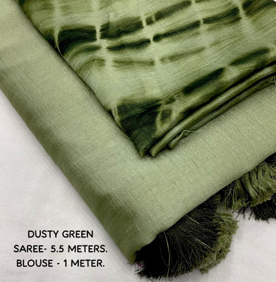 SVPrints Solid/Plain, Self Design Daily Wear Silk Blend Saree(Light Green)