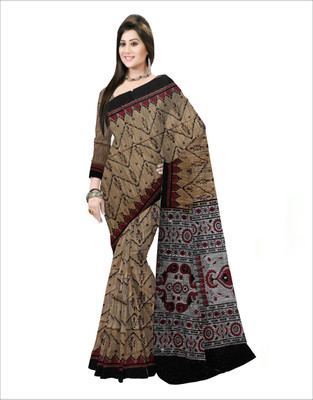 Pradip Fabrics Self Design Handloom Pure Cotton Saree(Cream)