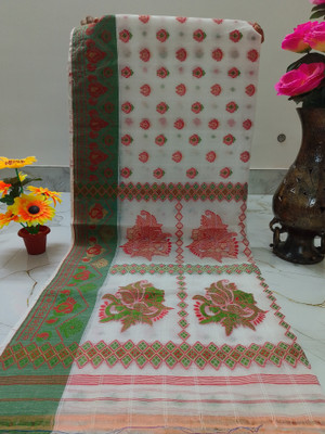 DPTEXTILE Printed, Woven Tant Pure Cotton Saree(Multicolor)