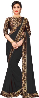 Rashiklal & Co. Self Design Bollywood Georgette Saree(Black)