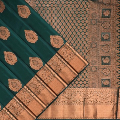 PARAMPARA CREATION Woven Kanjivaram Pure Silk Saree(Green)