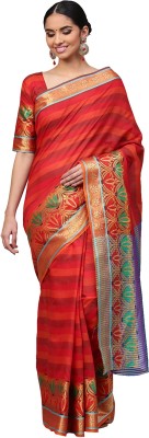 Ratnavati Woven Banarasi Cotton Silk Saree(Red)