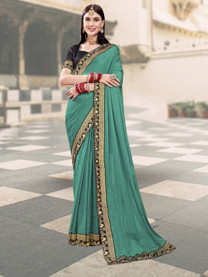 sagarika Solid/Plain Bollywood Chiffon Saree(Blue)