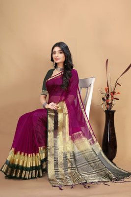 Aarunika MNT Printed Bollywood Organza Saree(Magenta)