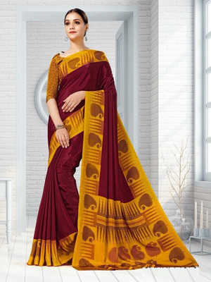 Panchvati NX Printed Bollywood Crepe Saree(Maroon)