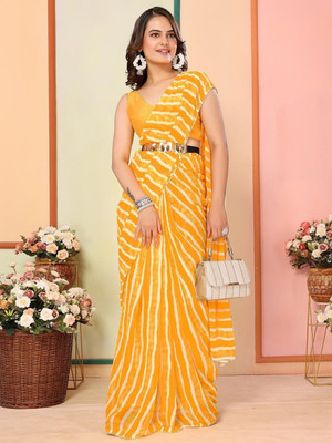 Clemira Printed Bollywood Georgette Saree(Yellow)