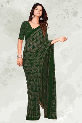 Divastri Printed Daily Wear Chiffon Saree(Green)