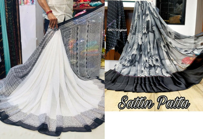 Sitanjali Polka Print Bollywood Georgette Saree(Pack of 2, Black)