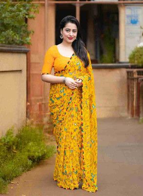AARTI SELECTION Printed Bandhani Georgette Saree(Multicolor)