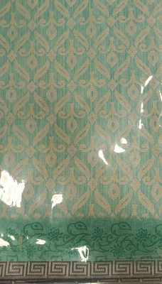 JAAMANI Floral Print Daily Wear Pure Cotton Saree(Light Green)