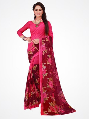 Saadhvi Printed Daily Wear Georgette Saree(Pink)