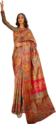 Divastri Woven Banarasi Cotton Silk Saree(Grey)