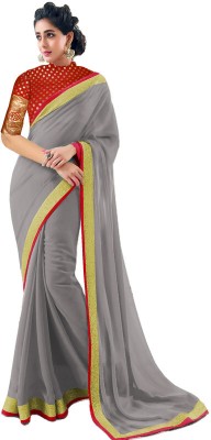 Sareez House Solid/Plain Bollywood Georgette Saree(Grey)