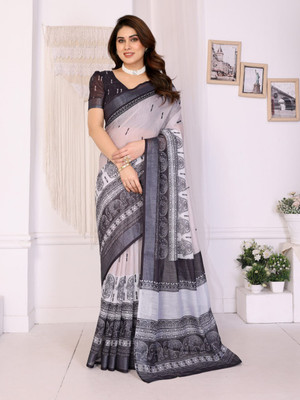 iHIYAzz ENTERPRISE Digital Print Bollywood Pure Silk Saree(Black)