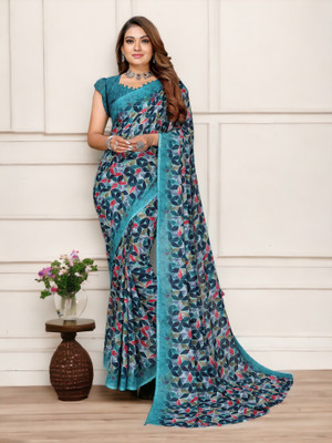 Moda Rapido Printed Bollywood Georgette Saree(Multicolor)