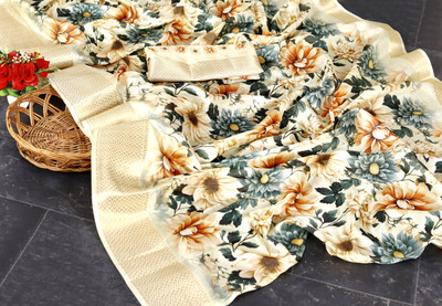 pari creation Floral Print Banarasi Georgette Saree(Multicolor)