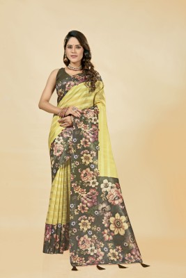 Sanskriti Synthetics Embellished Bollywood Chiffon Saree(Yellow)