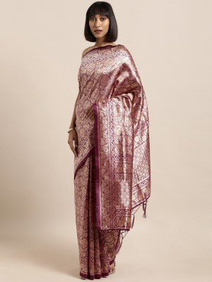 Sangria Woven Banarasi Art Silk Saree(Magenta)