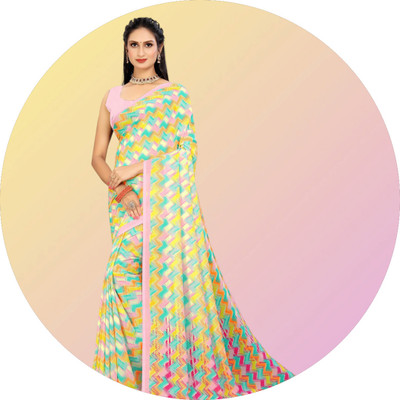 STYLEVEDA Printed Bollywood Georgette Saree(Multicolor)