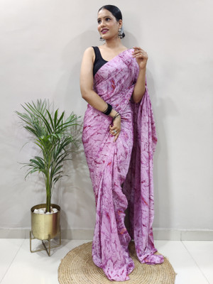 Sareemall Printed Bollywood Chiffon Saree(Purple)