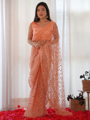 Sareemall Embellished Bollywood Net Saree(Pink)