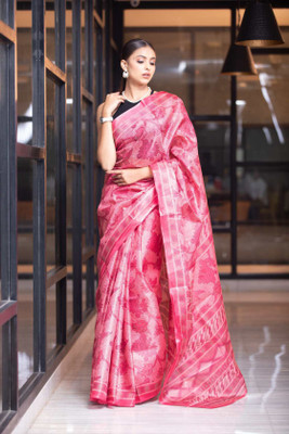 KARAGIRI Digital Print Bollywood Silk Blend Saree(Pink)