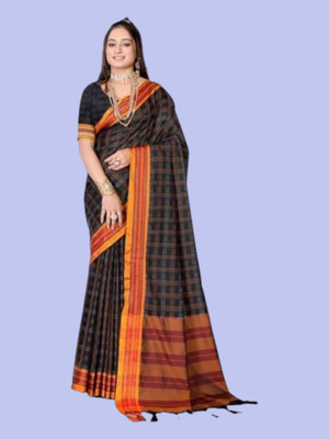 NEEL TEXTILES Self Design Bollywood Chiffon Saree(Black)