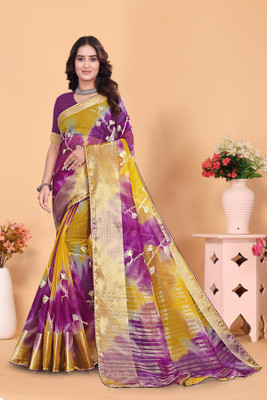 Aarunika IC Dyed, Woven Bollywood Organza Saree(Magenta)