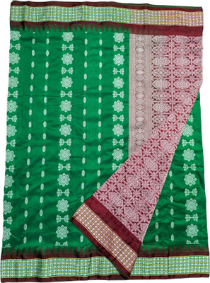 Sufia Trends Woven Sambalpuri Art Silk Saree(Green)