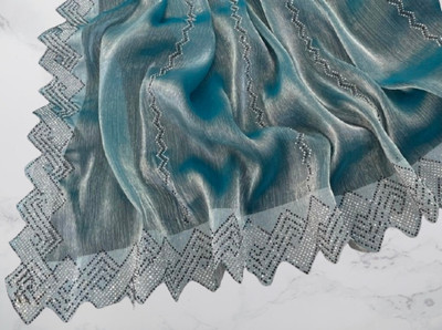 VarniRaaj Fashion Embellished Bollywood Jimmy choo Saree(Light Blue)