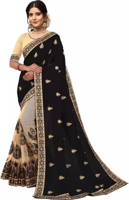 MURTHIRUPI Embellished Bollywood Net Saree(Black)