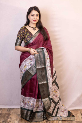 Classy Foriever Woven Bollywood Silk Blend Saree(Multicolor)