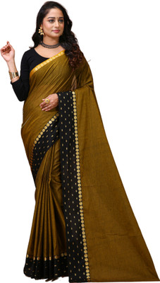 DORI DHAGA Solid/Plain Daily Wear Pure Cotton Saree(Dark Green)