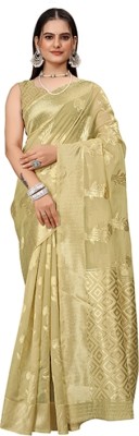 Navanari Woven Bollywood Organza Saree(Beige)