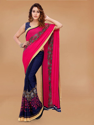 Moda Rapido Printed Daily Wear Georgette Saree(Pink)