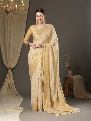 ANOUK Woven Kanjivaram Georgette Saree(Cream)