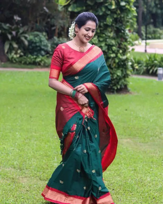 Shruti Bandhani Woven Kanjivaram Cotton Silk Saree(Multicolor)
