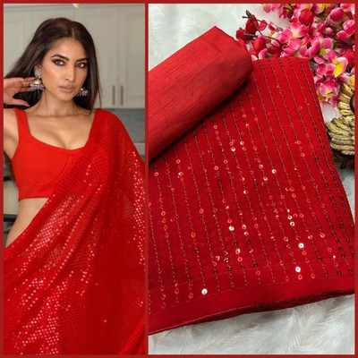harlin Embroidered Bollywood Georgette Saree(Red)