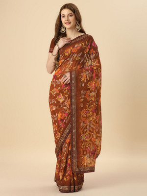 Divastri Printed Bollywood Georgette Saree(Orange)