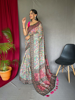 SGF11 Self Design Handloom Cotton Linen Saree(Beige)