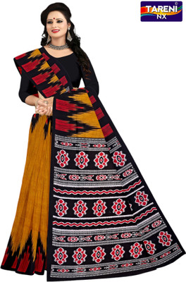 Tareninx Printed Sambalpuri Pure Cotton Saree(Red)