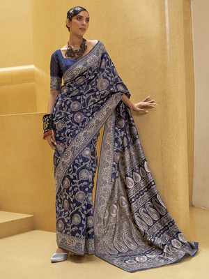 Divastri Woven Banarasi Silk Blend Saree(Blue)