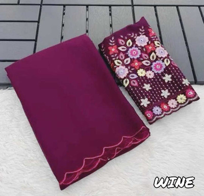 RUPAL CREATION Embroidered Berhampuri Georgette Saree(Purple)